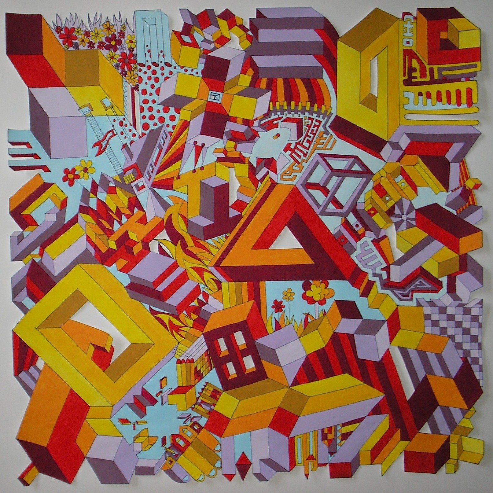 speculare caldo acrilico su carta cm 52x52
